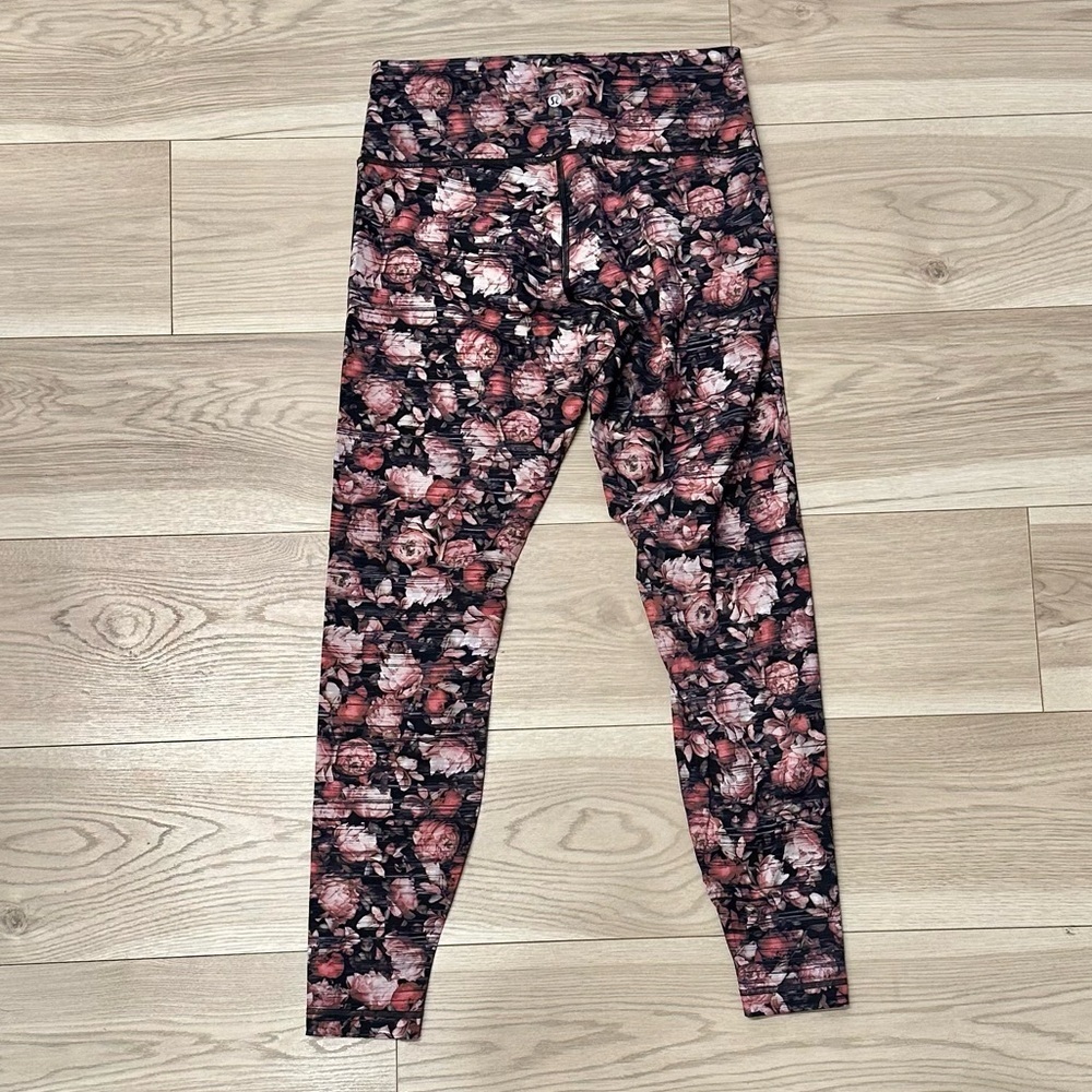 lululemon athletica Floral Leggings - Black and Pink
